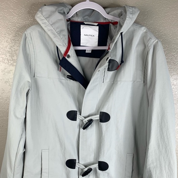 Nautica Gray Below Hips Zipper & Toggle Close Hood Lined Pockets Jacket X-Small - Picture 3 of 13